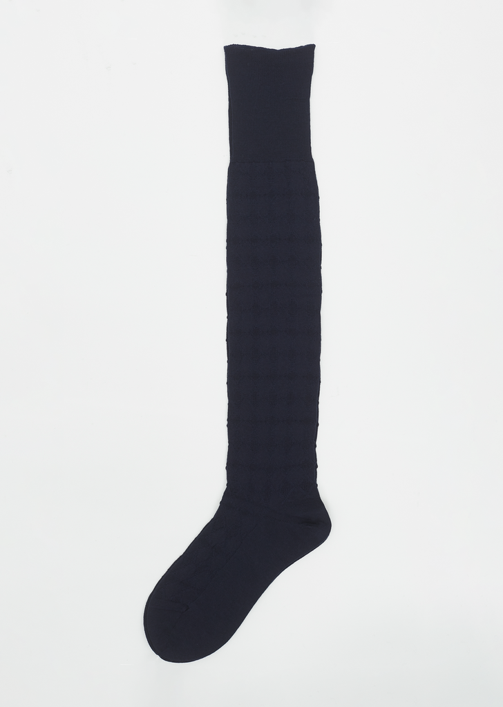 Super Merino Links High Sock — Navy