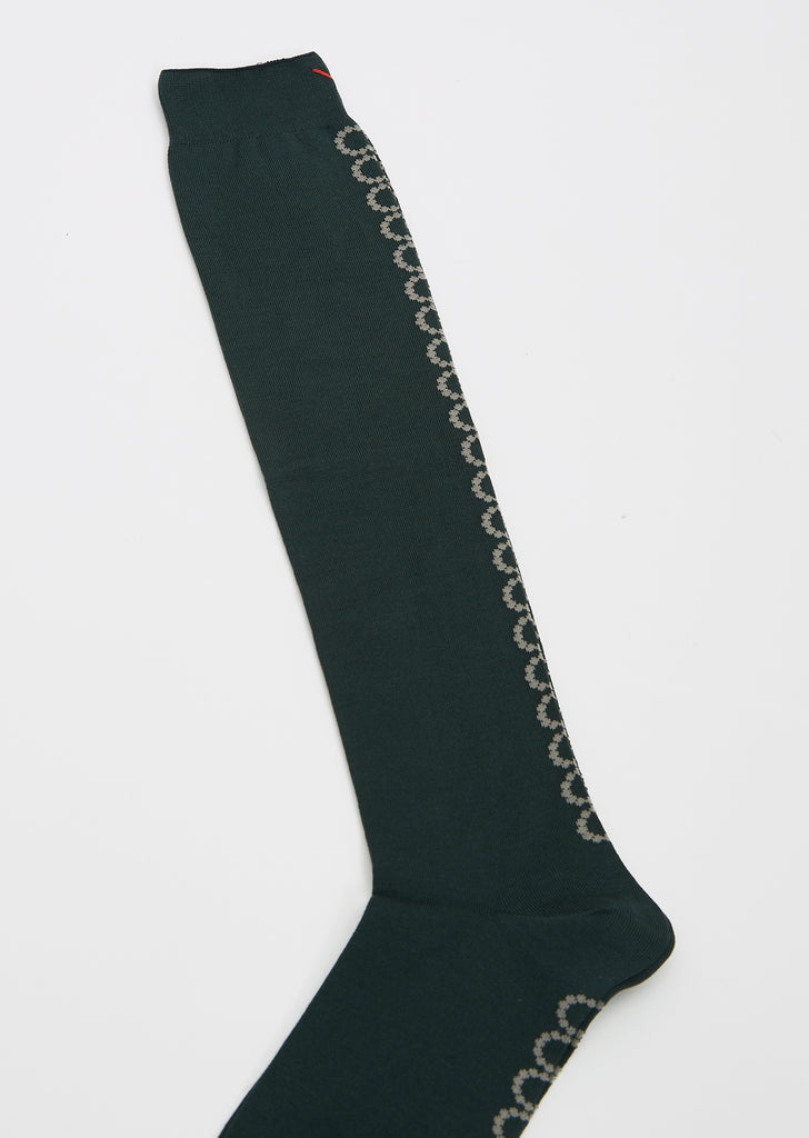 Tambourine Knee High Socks — Dark Green