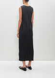 Silk Cotton Minga Fitted Midi Dress — Black