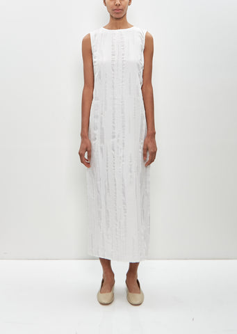 Silk Cotton Minga Fitted Midi Dress — Ivory