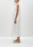 Silk Cotton Minga Fitted Midi Dress — Ivory