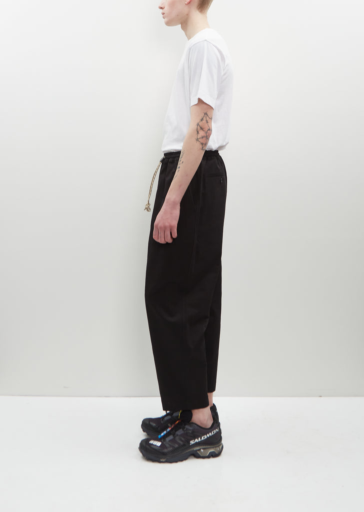 Cotton Linen Twill Pant — Black