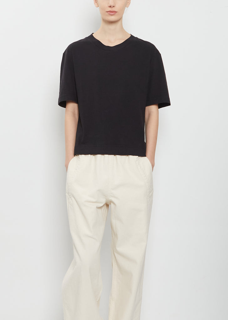 Simple Cotton Linen T-Shirt — Black