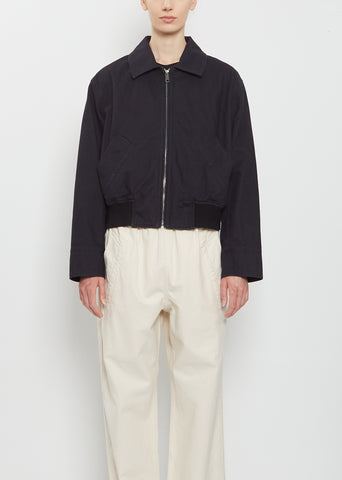 Zip-Up Cotton Bomber Jacket
