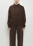 Hand-Knit Alpaca Merino Wool Sweater — Black Paint