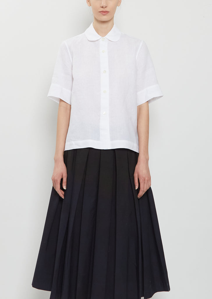 Round Collar Linen Shirt