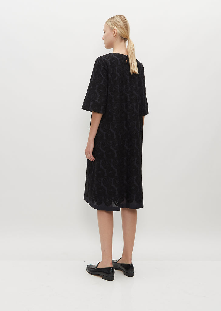 Flair Silk and Cotton Dress — Dark Navy