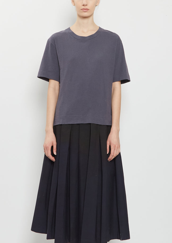 Simple Cotton Linen T-Shirt — Slate Blue