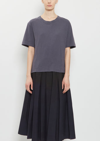 Simple Cotton Linen T-Shirt — Slate Blue