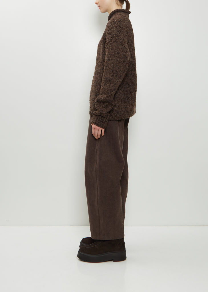 Hand-Knit Alpaca Merino Wool Sweater — Black Paint