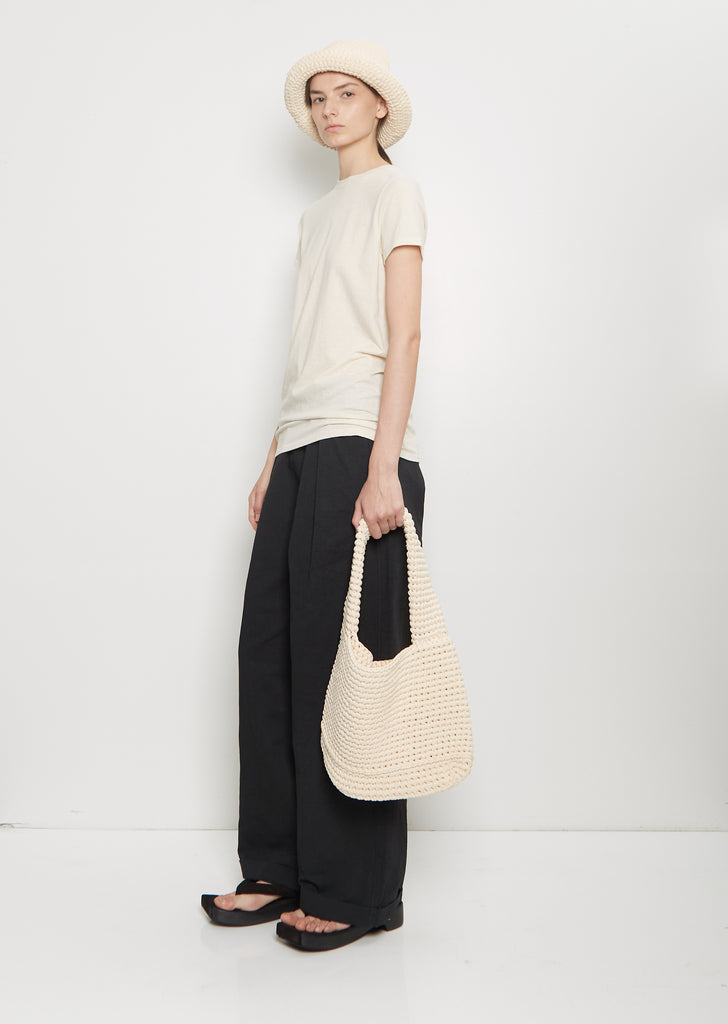 Pima Cotton Crochet Jersey Bag