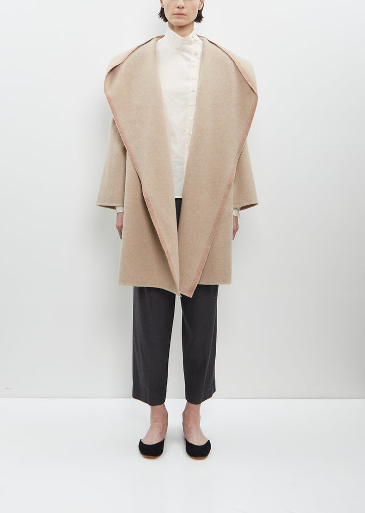 Wool Hooded Coat with Cimossa