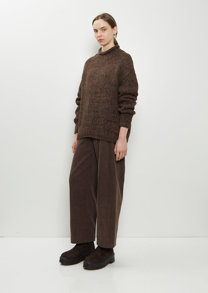 Hand-Knit Alpaca Merino Wool Sweater — Black Paint