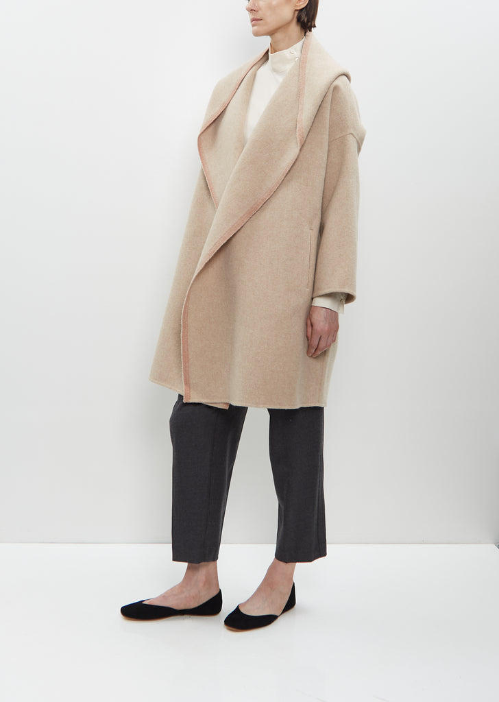 Wool Hooded Coat with Cimossa