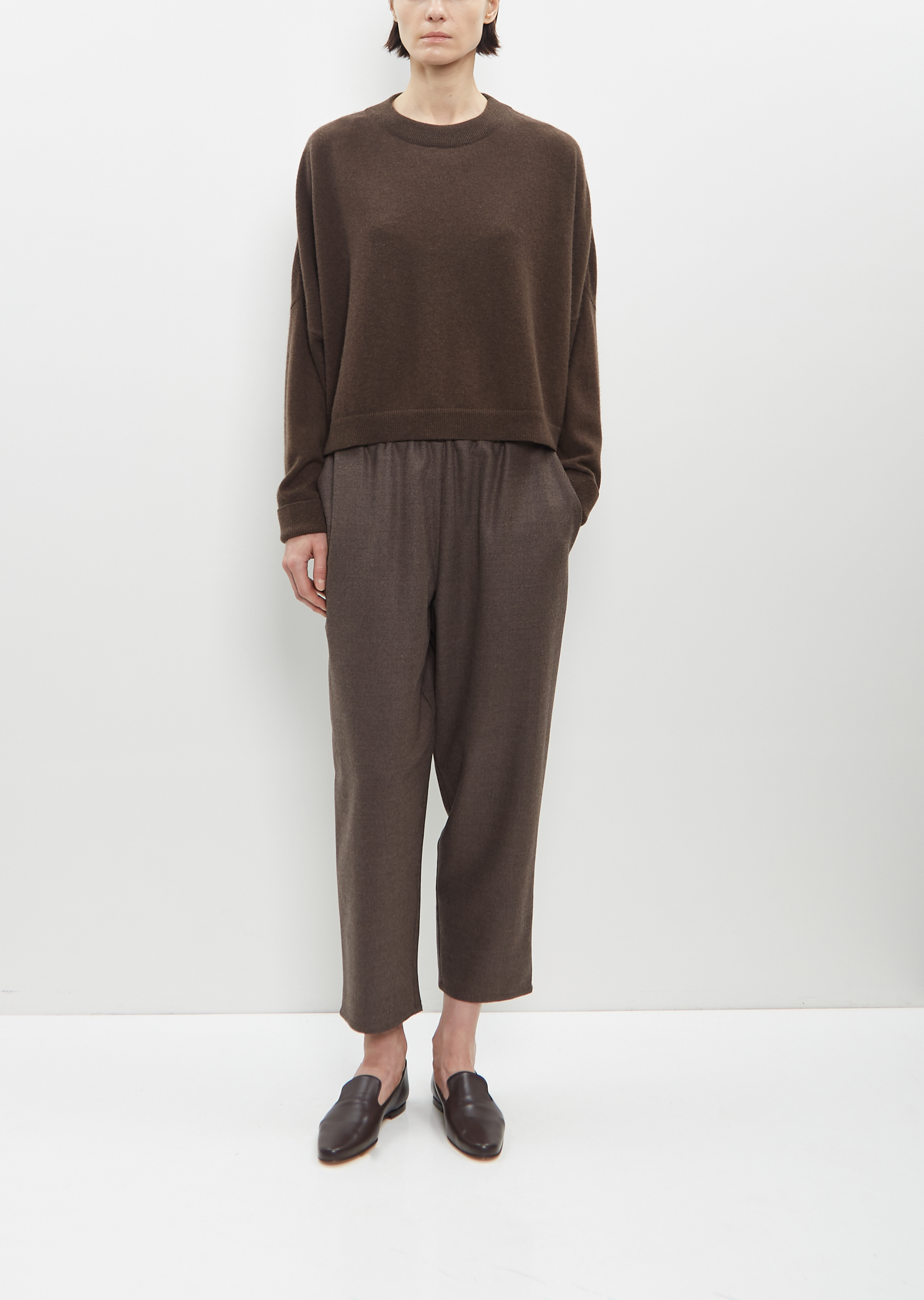Wool Carrot Pants — Tortora – La Garçonne