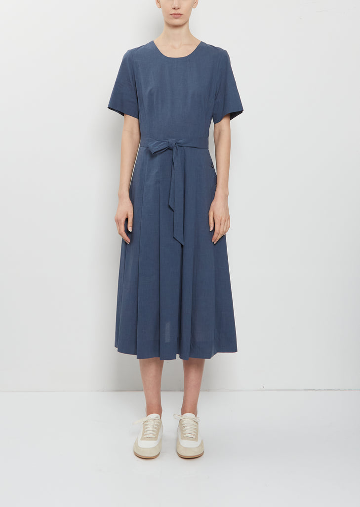 margaret howell linen dress Black linen Back Button Dress