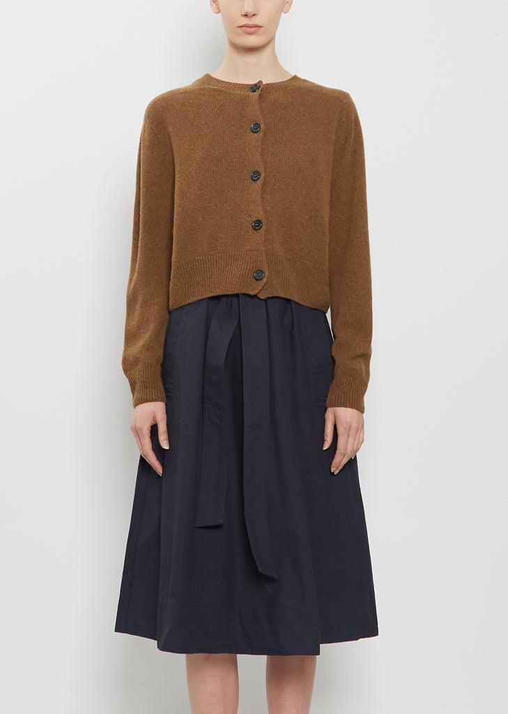 Cropped Merino Wool Cashmere Cardigan