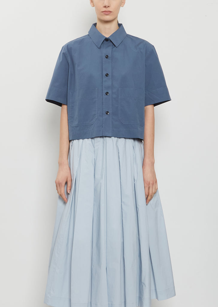 Cropped Uniform Cotton Shirt