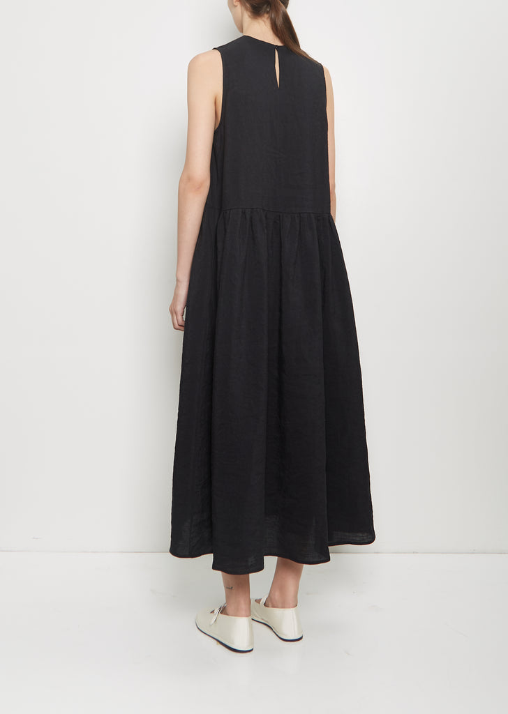 Linen Pleated Waist Dress