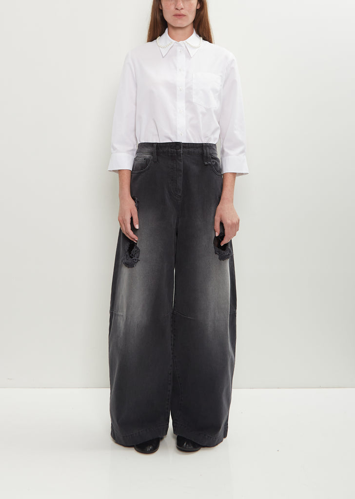 Distressed Puddle Jeans — Distressed Black