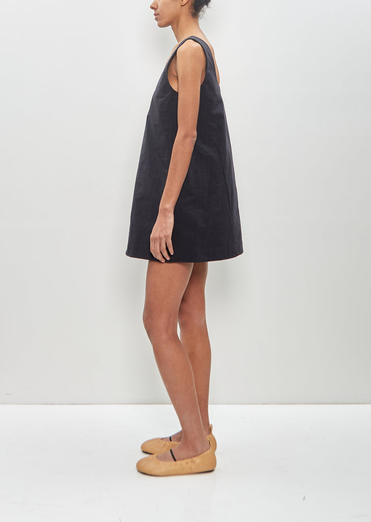 Nylon Scoop Neck Mini Dress