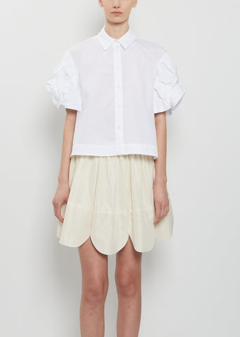 Rose Puff Sleeve Cotton Shirt