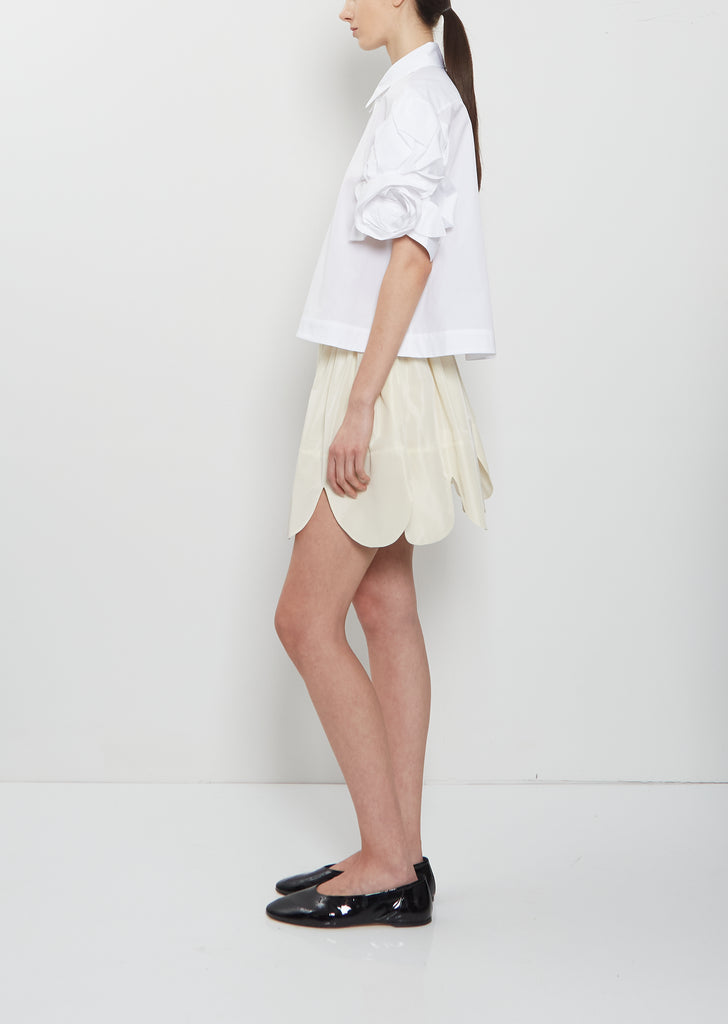 Rose Puff Sleeve Cotton Shirt