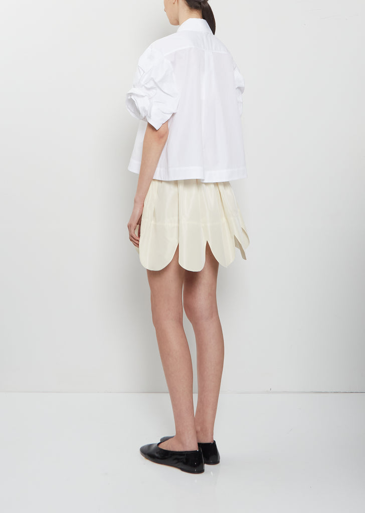 Rose Puff Sleeve Cotton Shirt