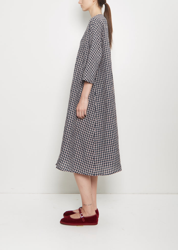 Linen Tartan Loose Dress