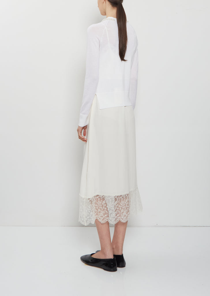 Embellished Merino Wool Silk Cardigan