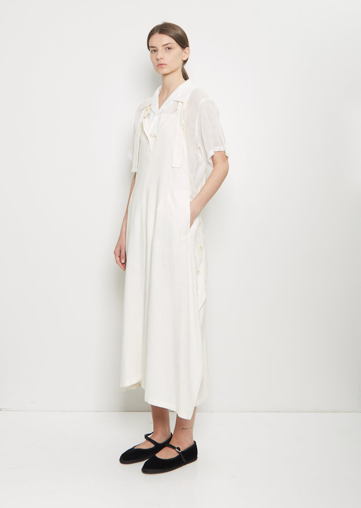 Viscose Flax Apron Strap Dress