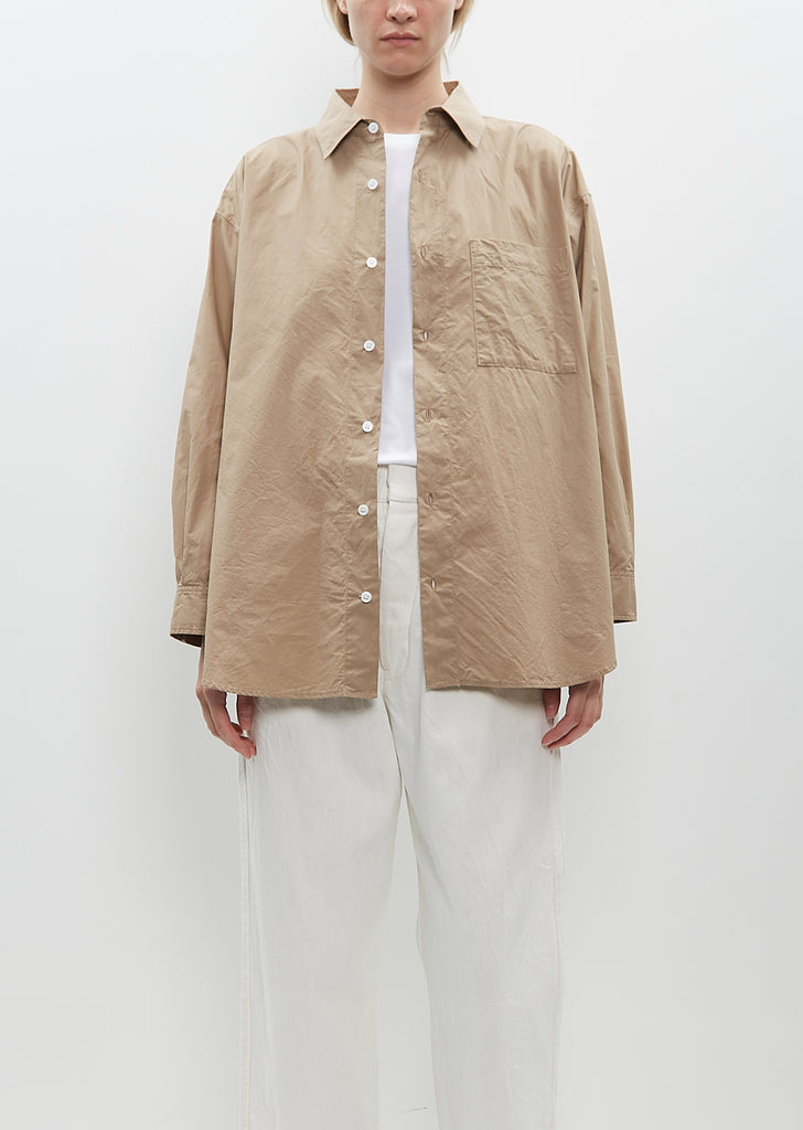 Back Gathered Shirt — Camel