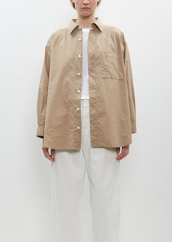 Back Gathered Shirt — Camel