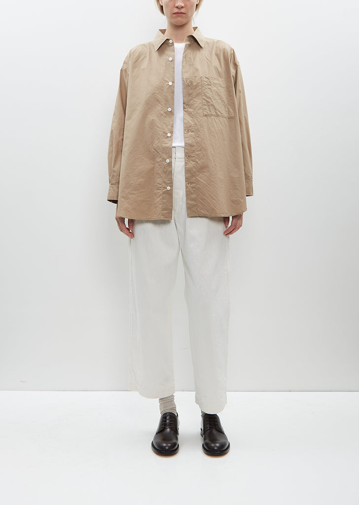 Back Gathered Shirt — Camel