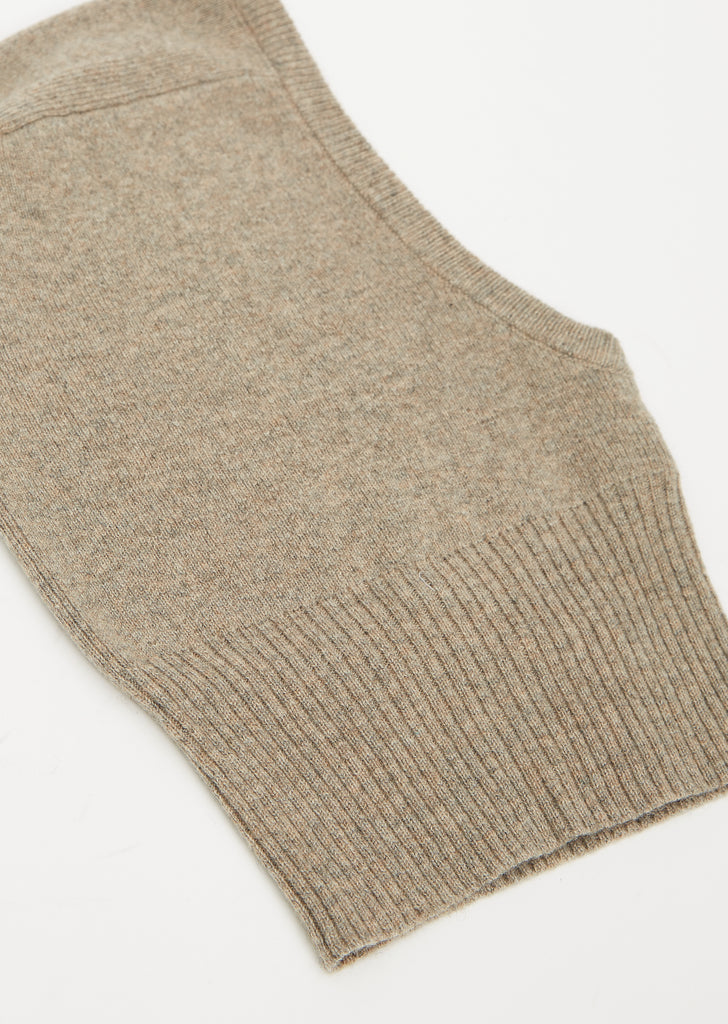 Cathy Cashmere Knitted Balaclava — Biscuit