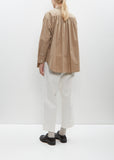 Back Gathered Shirt — Camel