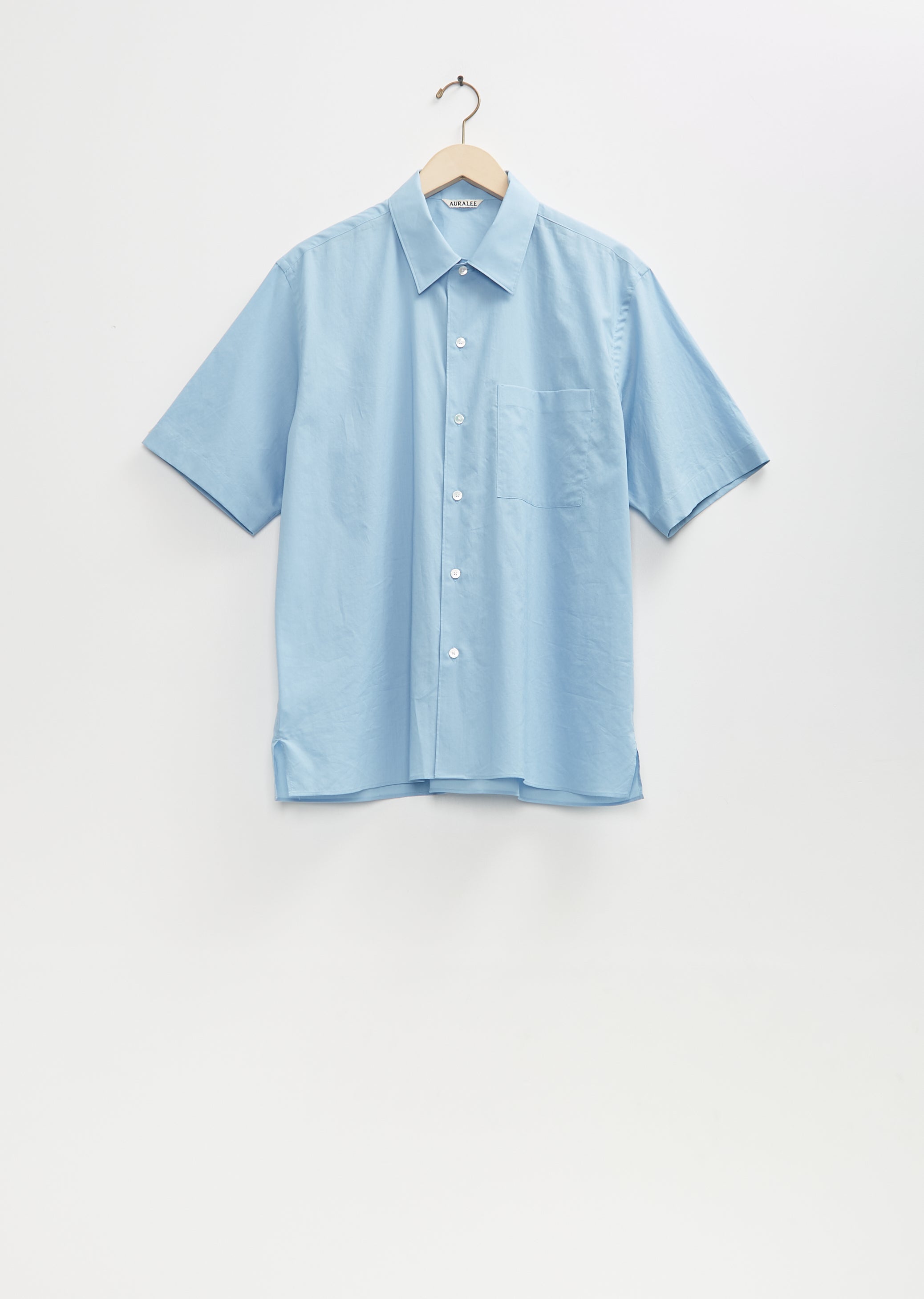 トップス AURALEE WASHED FINX TYPEWRITER SHIRT AURALEE - WASHED FINX TYPEWRITER BUTTON DOWN SHIRT LIGHT