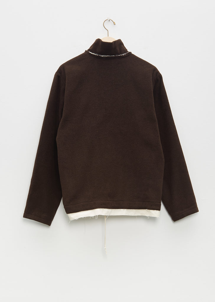 Loden Wool Fleece Anorak — Brown