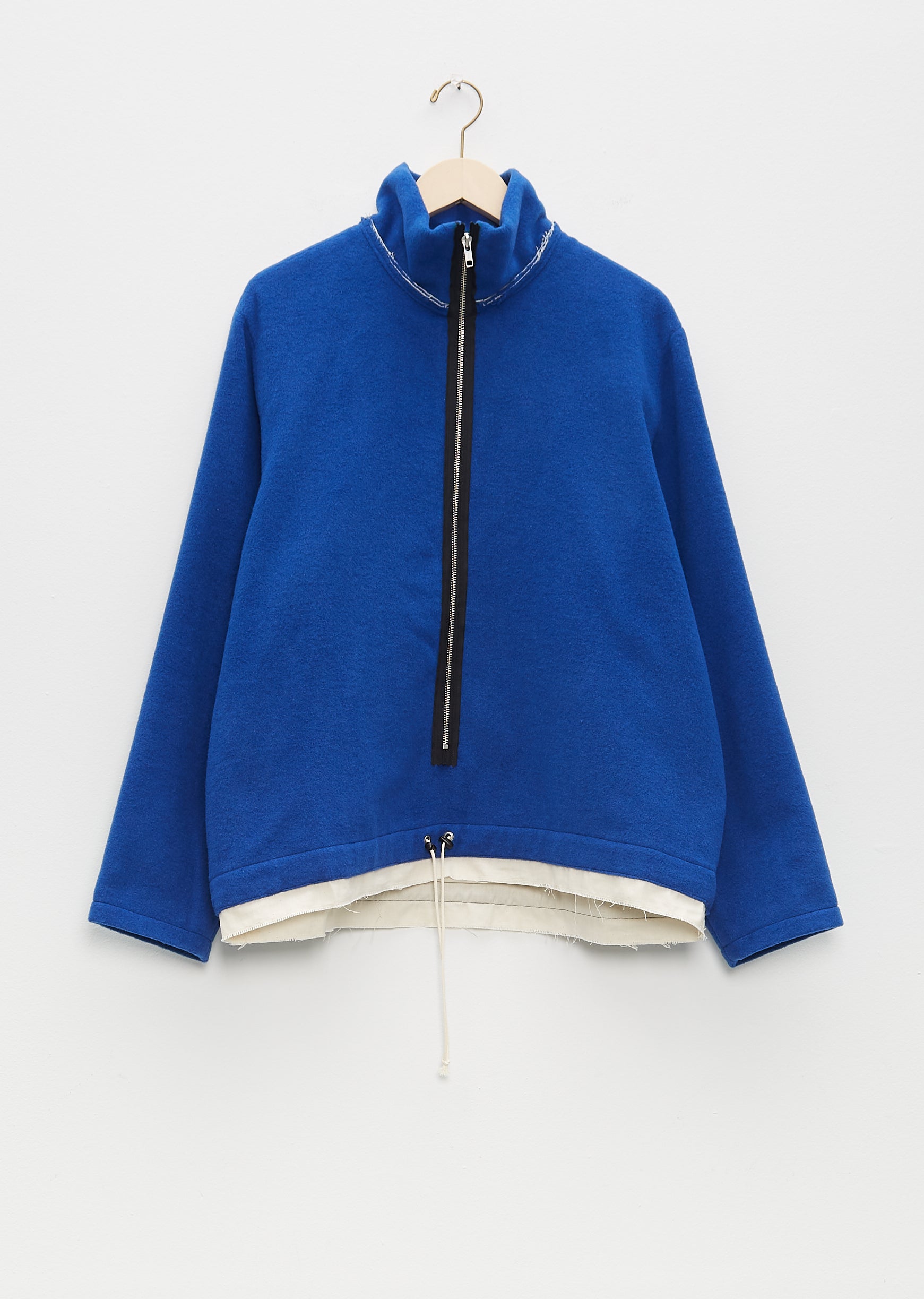 Loden Wool Fleece Anorak — Blue – La Garçonne