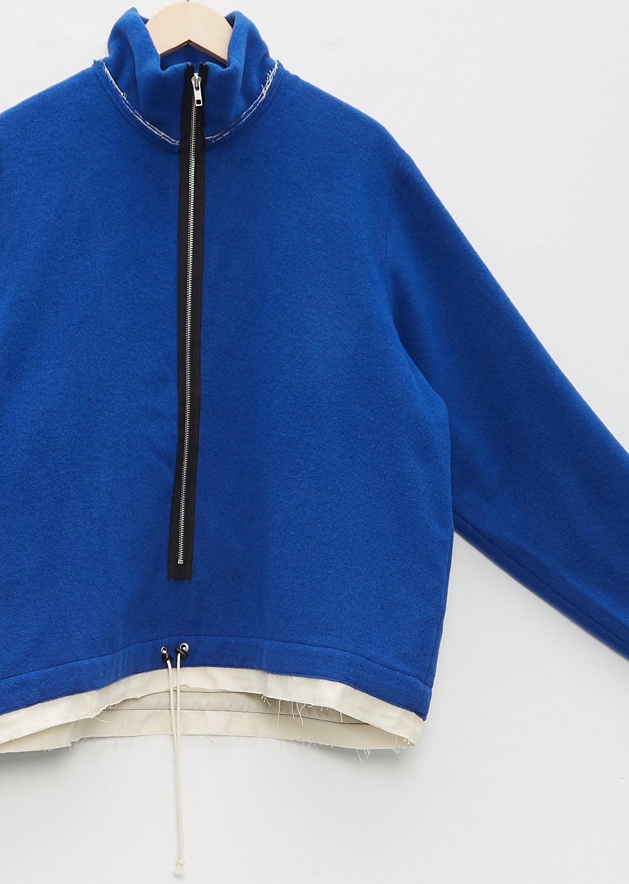 Loden Wool Fleece Anorak — Blue - XS / Blue
