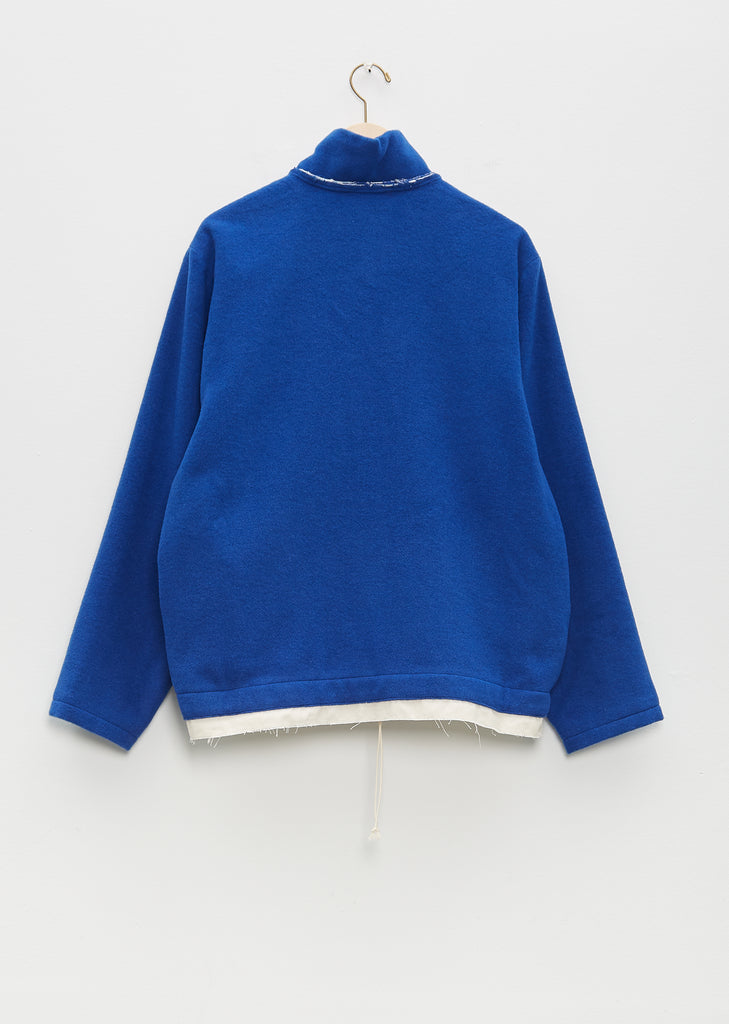 Loden Wool Fleece Anorak — Blue