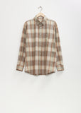 Super Light Wool Check Shirt — Gray Brown Check