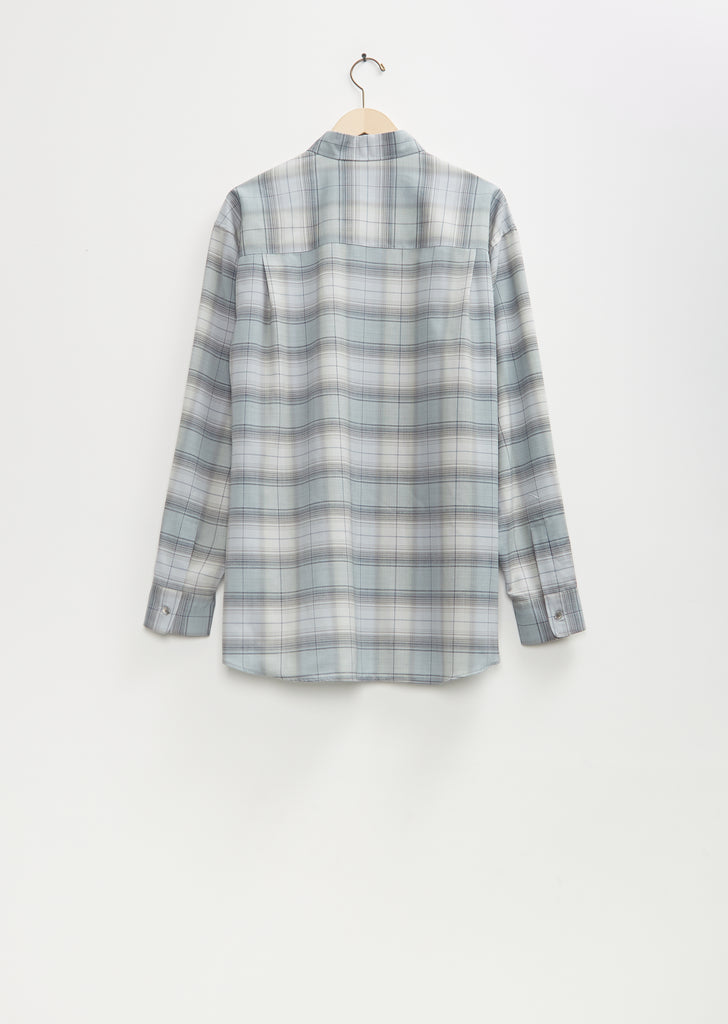 Super Light Wool Check Shirt — Blue Green Check