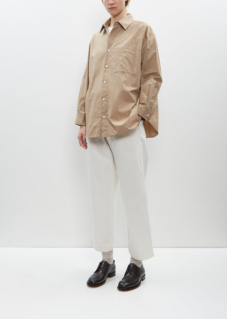 Back Gathered Shirt — Camel