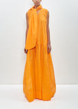 Cotton Organza Maxi Dress with Scarf