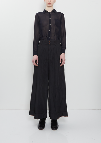 Pleated Technical Twill Trousers