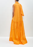 Cotton Organza Maxi Dress with Scarf