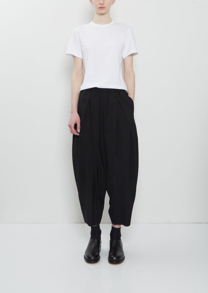 Cropped Balloon Wool Pants