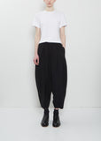 Cropped Balloon Wool Pants