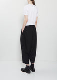 Cropped Balloon Wool Pants